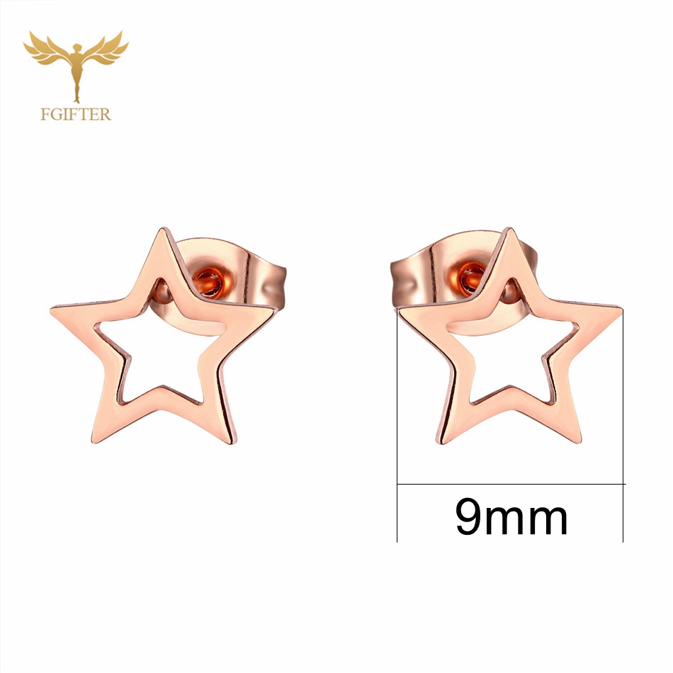 12 pares de pendientes de estrella para mujer y hombre, joyería para Piercing en la oreja, conjunto de pendientes de tuerca de acero inoxidable, , de de reventa
