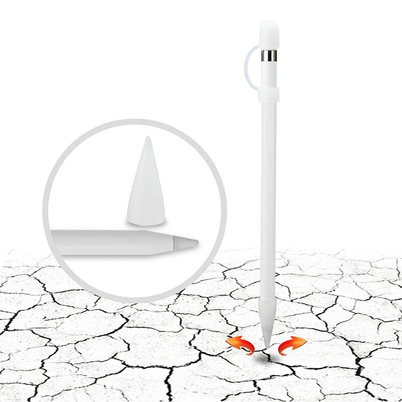 Antirr Silikonowy Uchwyt do Apple Pencil - Pokrowiec Anti-Lost z Paskiem na Nib i Nakrętkę