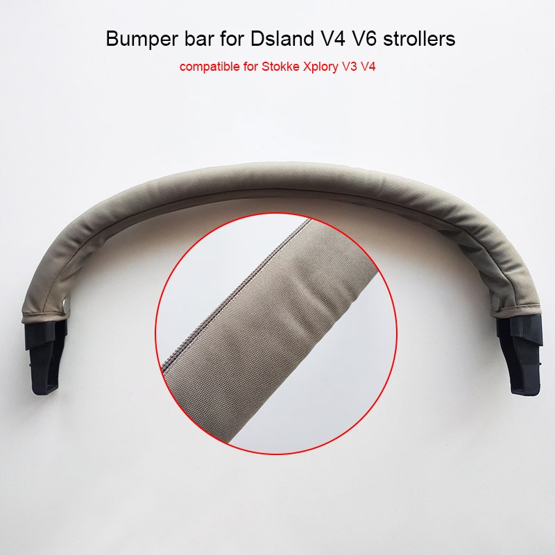 Stroller bumper bar kompatibel med dsland-serien och stokke xplory  v3 v4 -serien vagn tillbehör med dragkedja: Beige