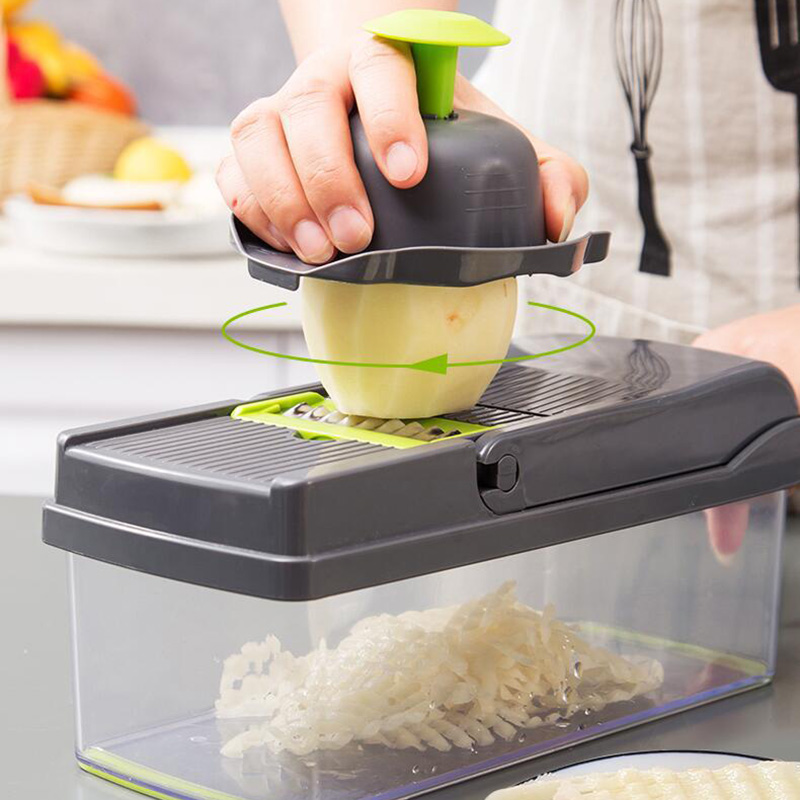 Multifunctional Vegetable Cutter Mandoline Slicer 8 Blades Vegetable Choppers With cut-resistant Gloves Onion Potato Slicer Dice