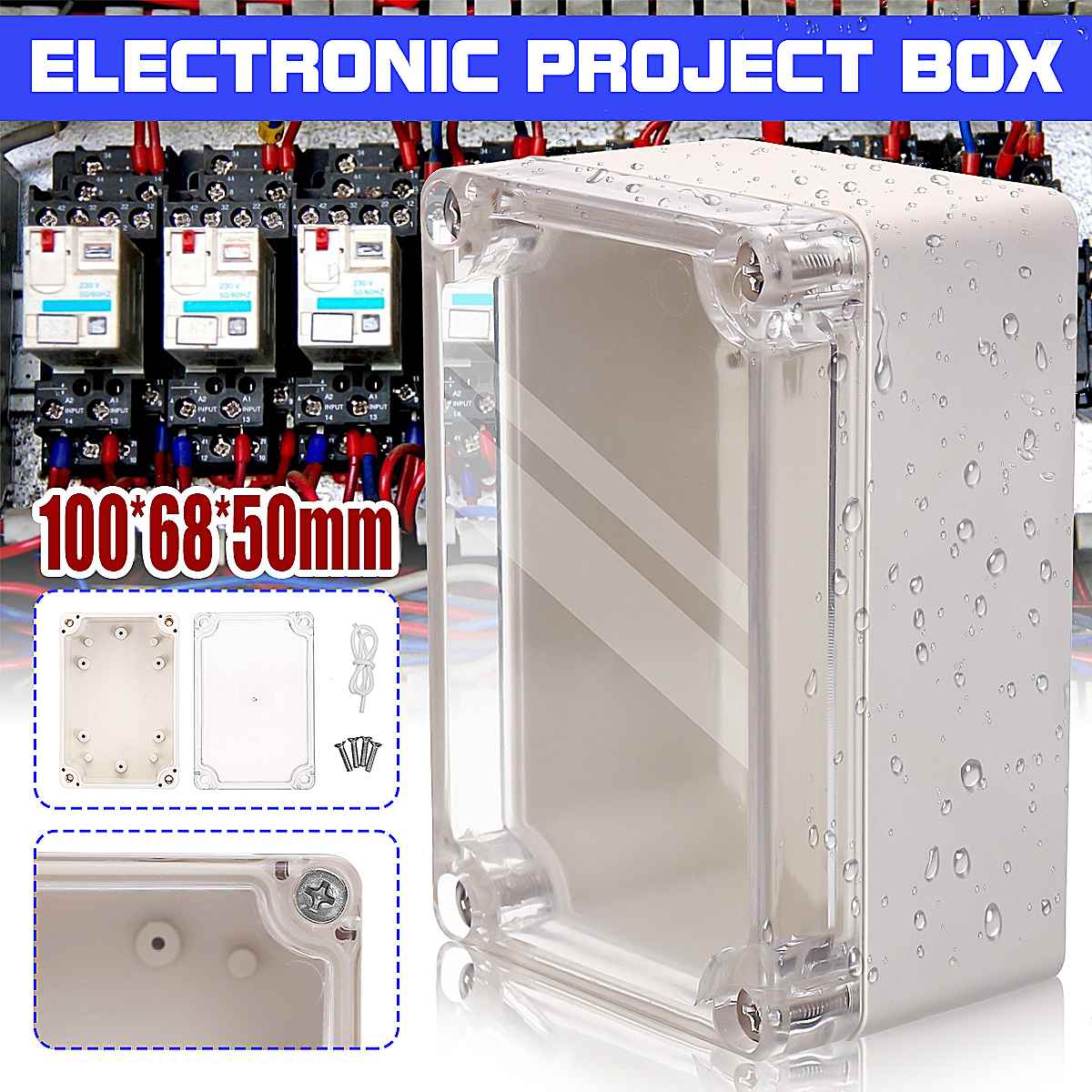 Waterproof Plastic Enclosure Box Electronic Project Instrument Case Electrical Project Box Outdoor Junction Box Housing: A 100x68x50