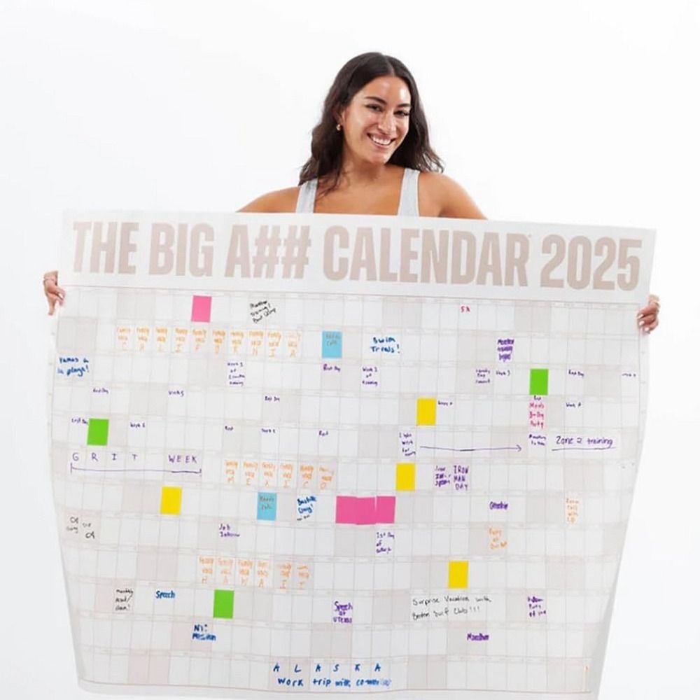 Durable Giant The Big A## Calendar with Pen and Adhesive Sticker Schedule Organizer Planner Sheet Wall Calendar