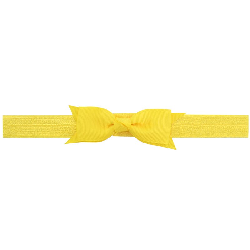Bandes de tête Turban élastiques solides | Pour filles, joli nœud papillon, ruban -grain, accessoires de cheveux pour enfants, 20 pièces/lot: 10 Yellow