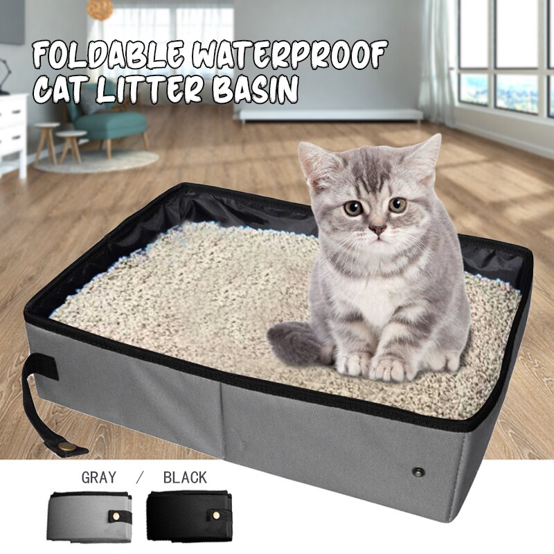 Waterdichte Kattenbak Draagbare Reizen Pet Kattenbakvulling Pan Duurzaam Outdoor Camping Reis Schoon Huisdier Suplies