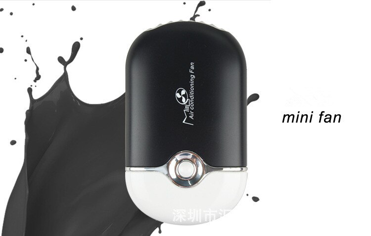 mini draagbare hand gehouden airconditioner bevochtiging bureau koeler koelventilator: Black