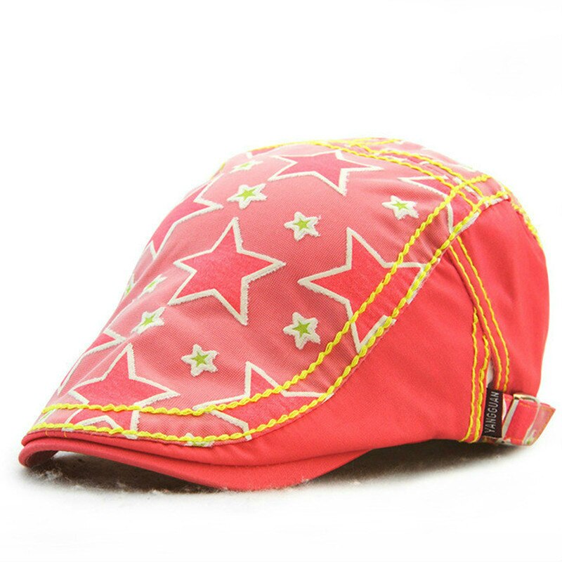 [JAMONT] Casual Kids Cap Boy Berets Girl Visor Hat Star Pattern Cotton Outdoor Children Sun Hat Casquette Gorras 5-10y