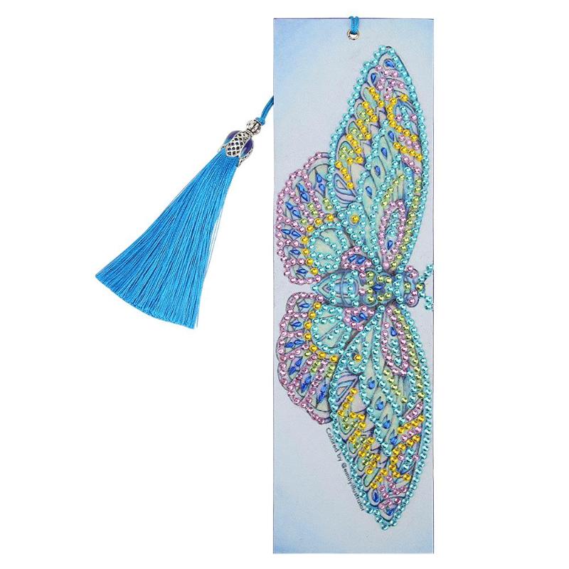 Diy speciaal gevormde diamant schilderij leren kwast bladwijzer knutselen: 04