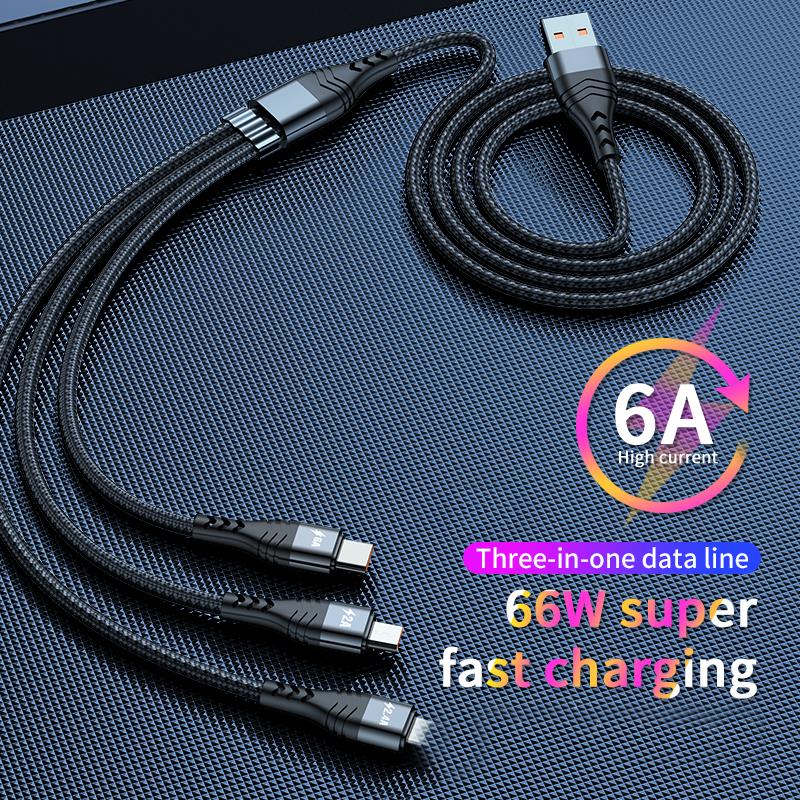 3 in 1 65w supervooc 2.0 schnellladekabel für oppo find  x2 pro, reno 5, 4 ace 2 x20, realme 8 x2 x50 pro, superdart flash charger