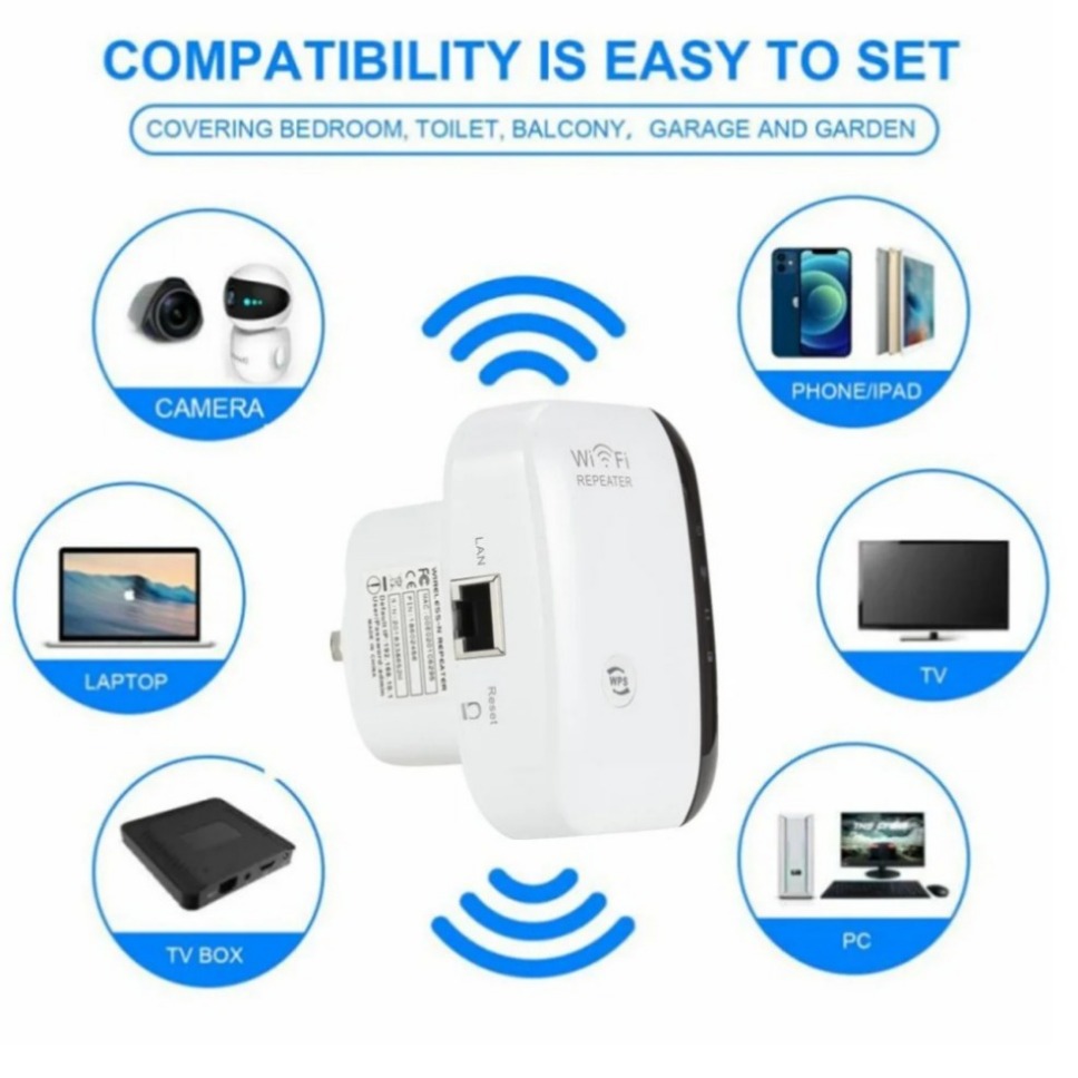 Drahtloser WiFi-Repeater 300 Mbit/s WiFi-Extender 2,4 GHz WiFi-Signalverstärker 802.11N/B/G Drahtloser Wi-Fi-Repeater Booster Repetidor