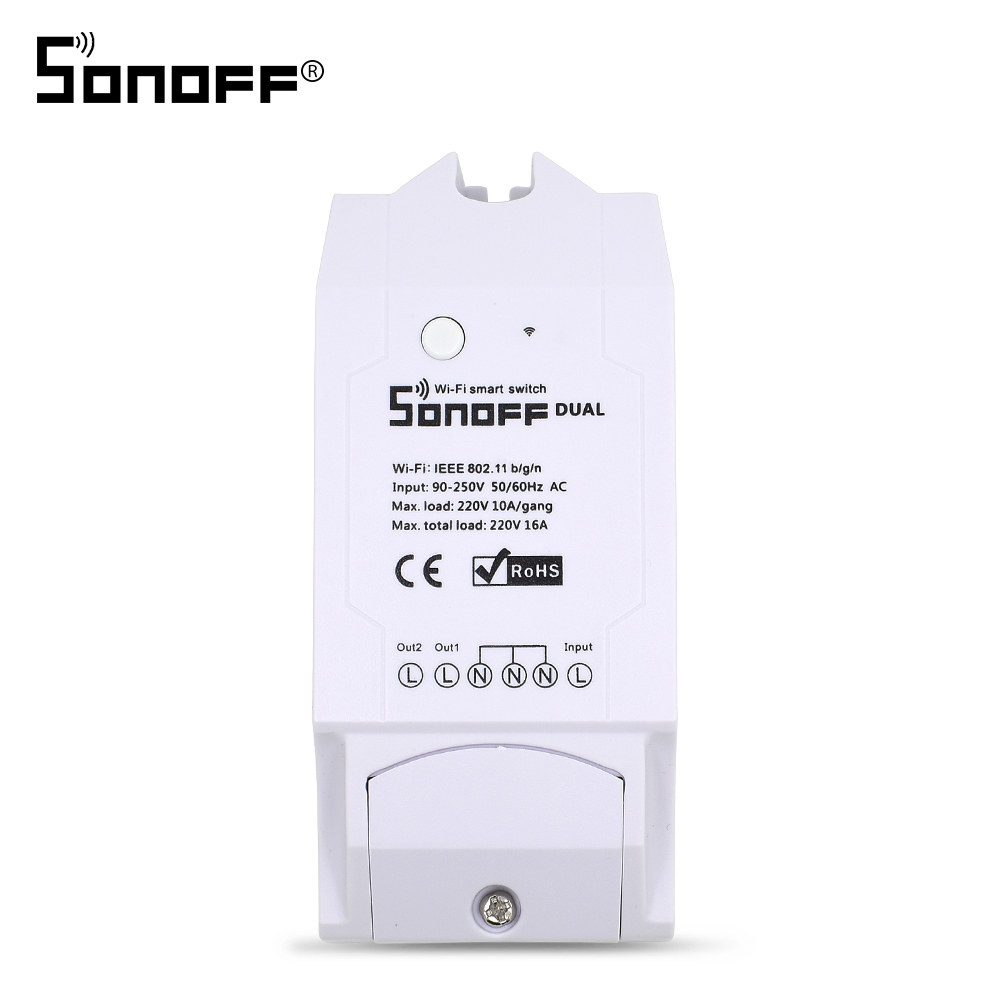 SONOFF Mini/Basic/Dual/RF/TH10/TH16 SONOFF POW R2 RF Brücke Wifi Schalter DIY licht Clever Heimat Automatisierung Relais Modul Alexa: SONOFF Dual