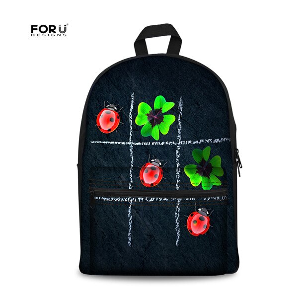 FORUDESIGNS Canvas Backpack Men 3D Ladybug Printing School Backpack for Teenage Boys Girls Bagpack Women Bag Rucksack: CC1462J