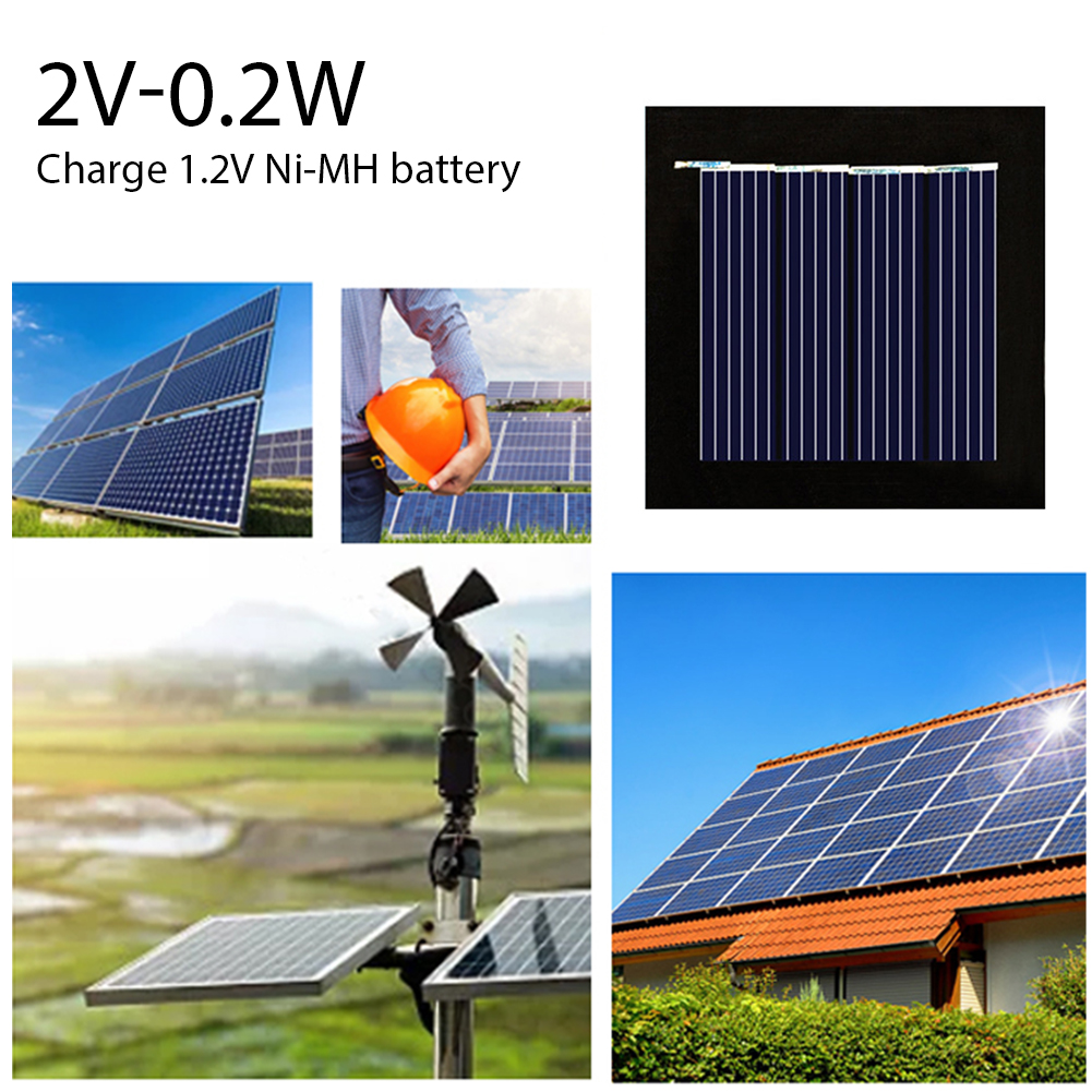 2V 0.2W 100mA Zonnepaneel Diy Lading Module Mini Polysilicium Solar Cell System Voor Solar Gazon Lamp China fotovoltaïsche Panelen