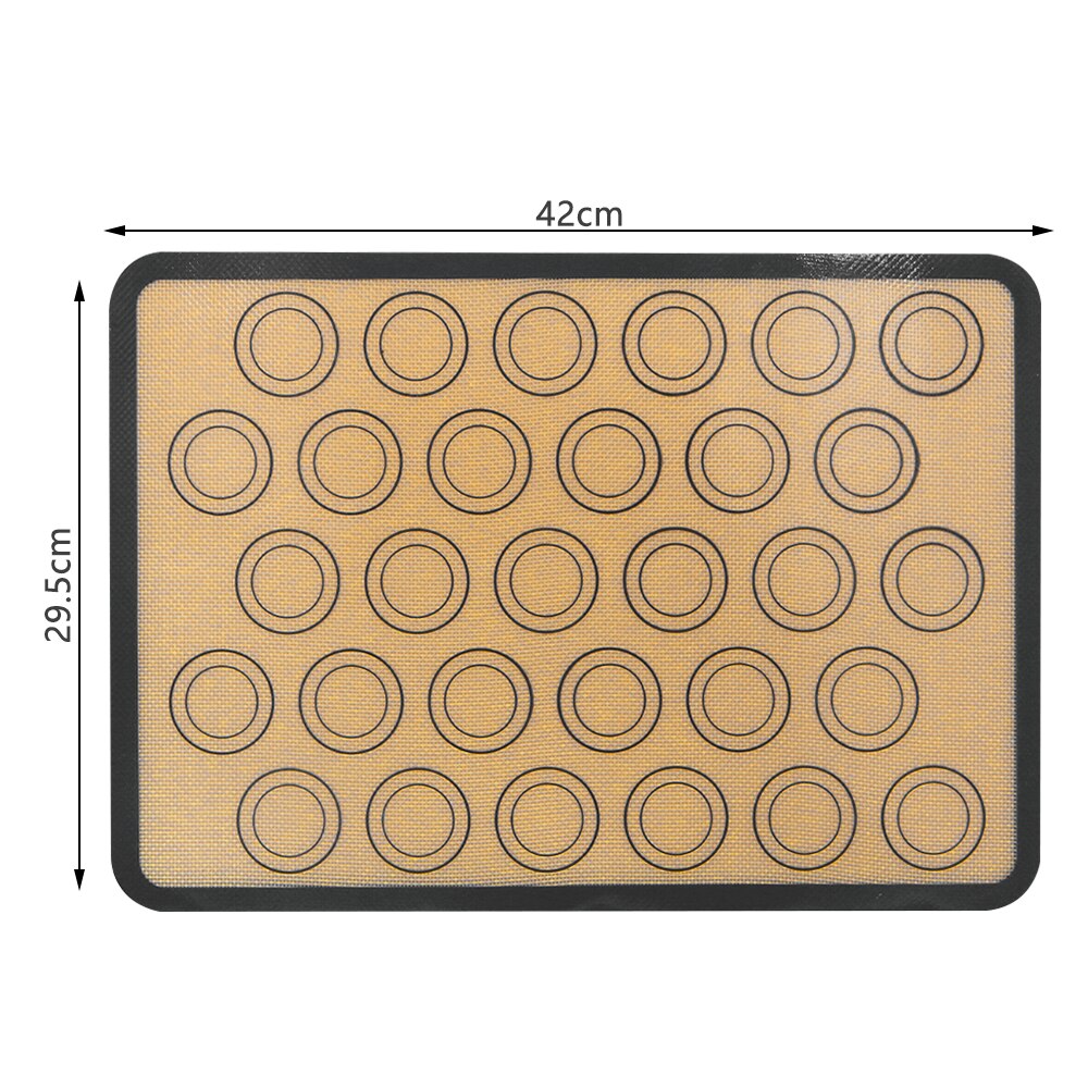 Varmebestandig silikonemåtte til ovn bagemåtte til småkager /brød/ /kiks/pust/eclair perforeret silikone nonstick måtteværktøj: 42 x 29.5- grå 30 huller
