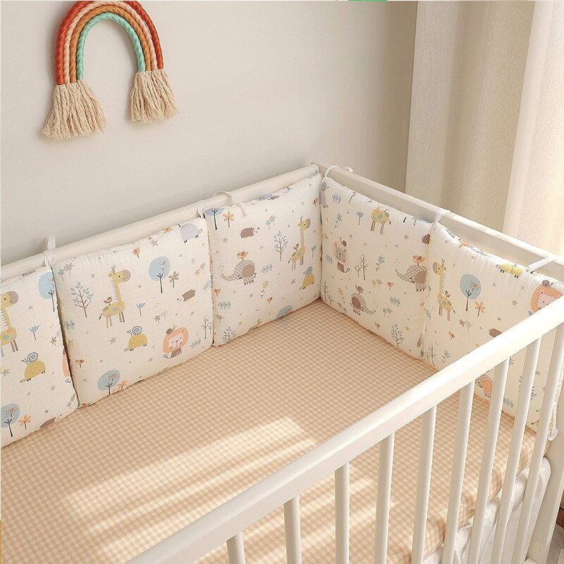 6 Stk/set Wieg Bescherming Pad Vierkante Bed Omliggende Wieg Decoratie Gedrukt Kussen Bed Omtrek Bumper Baby Wieg Beddengoed Set: 3