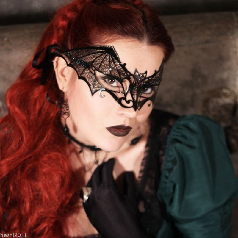 Sexy Mysterieuze Vrouwen Lace Oogmasker Gothic Zwarte Nachtclub Dance Party Masker Multi-Gebruik Maskerade Partij Formele Masker Kostuum: D