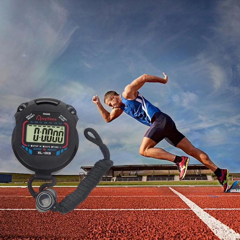 Classic Waterproof Digital Handheld LCD Handheld Sports Stopwatch Timer Stop Watch With String Timers Stopwatch