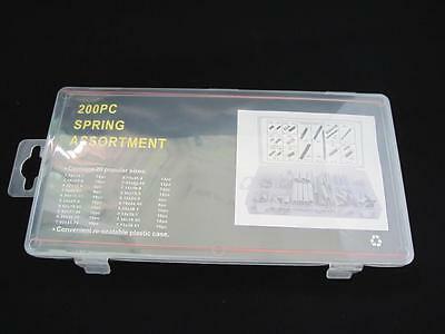 200 Pcs Spring Assortment Kit Compression & Extension Carburator Flat Hoop Set