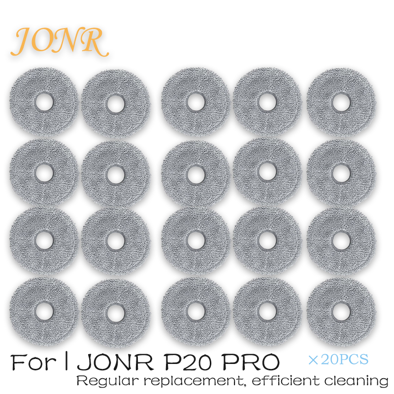 Tilbehør til jonr  p20 pro støvsugerrobot, sidebørste, moppeklud, støvpose, effektiv mikrofiber, reservedele til rengøring: Burgunder