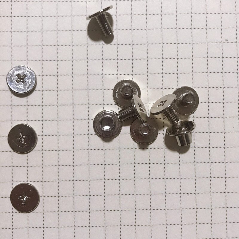 10 unids/set tornillo plano remache cabeza Hardware acero al carbono para equipaje cuero artesanía o cuaderno tornillo remache hebilla