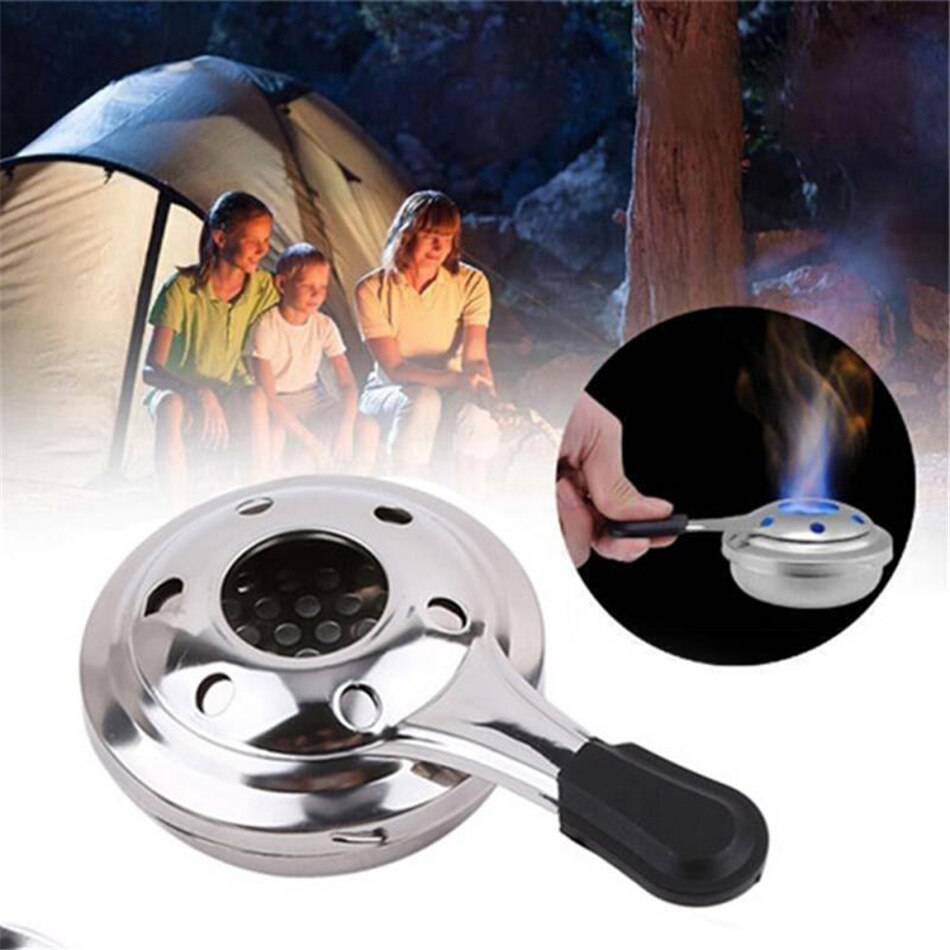 Portable Mini Picnic Stove Camping Outdoor Incinerator Spirit Burner Alcohol Convenient Hiking Alcohol Lamp Stainless Steel Case