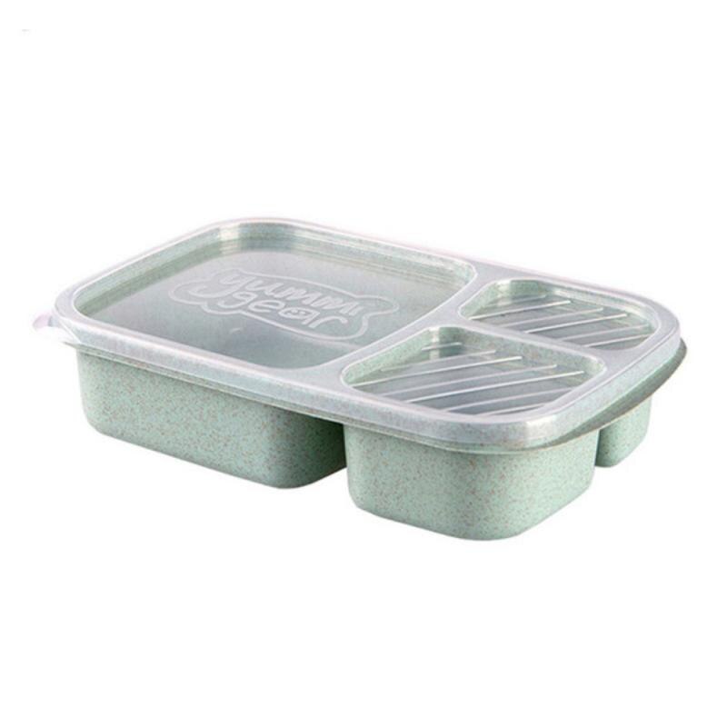 Gezonde Tarwe Stro Magnetron Bento Lunch Box Case Container Organizer Picknick Fruit Container Opbergdoos Voor Kinderen Volwassen: 4