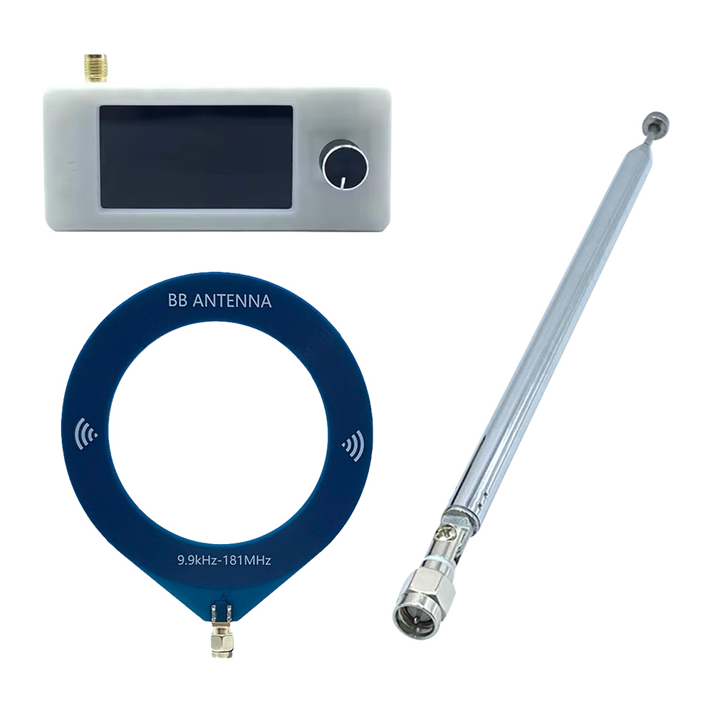 SI4732 0.5-108mhz Pocket Mini Radio HF SW MW VHF All Band Radio Receiver LSB USB AM FM 1.9in Screen Donut＋Telescopic Antenn: WHITE
