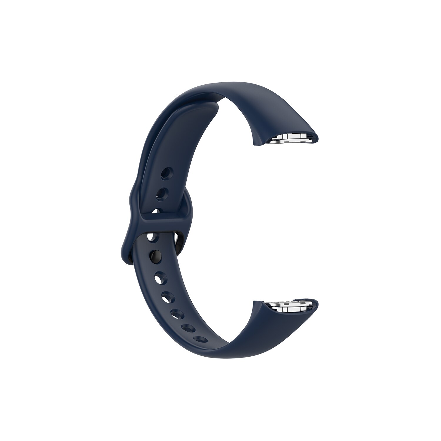 Strap Voor Samsung Galaxy Fit SM-R370 Siliconen Zwarte Gesp Horlogeband Staal Granaatscherf Voor Samsung Vervanging Pols Bandjes: Dark Blue