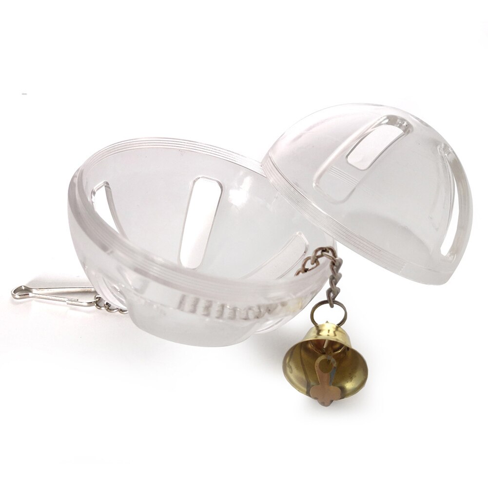 Pets Bird Parrot Food Feeder Foraging Bell Chain Ball Cage Feeding Chew Toy