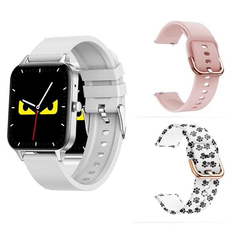 STrollAR MP3 Smart Watch Women Man Music Player Phone Call Body Temperature Connect Wireless Earphones Fitness Smartwatch Clock: Lemon Yellow