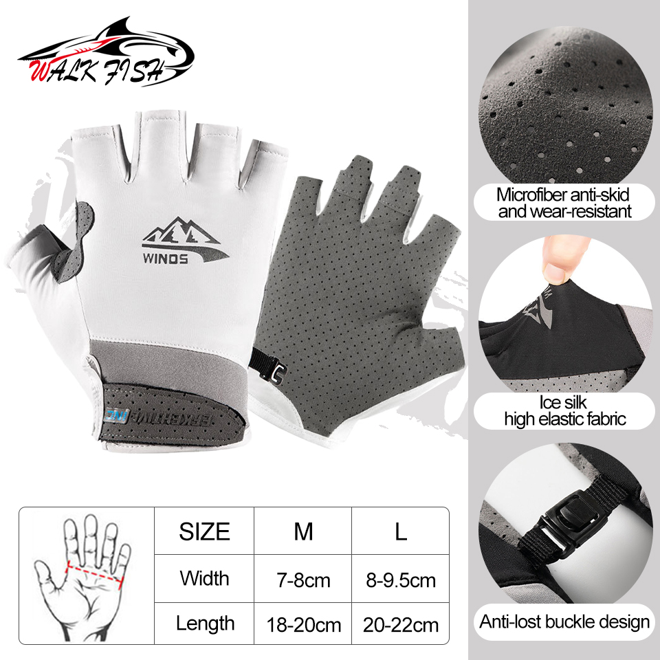 Guantes sin dedos para hombres y mujeres, protección solar UV, guantes de medio dedo para pesca, remo, vela, remo, senderismo, guantes deportivos