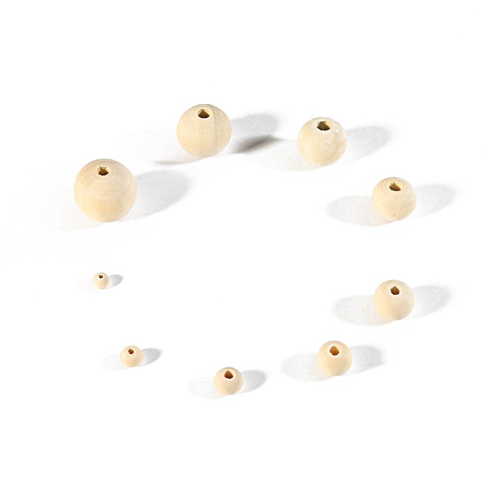 Perles Rondes en Bois Naturel, Noires, Brunes, Rouges, pour Travaux Manuels, Accessoires de Bijouterie, 4, 6, 8, 10, 12, 14, 16, 18, 20mm, Lot de 20 à 100 Pièces: CAMEL / 2MM