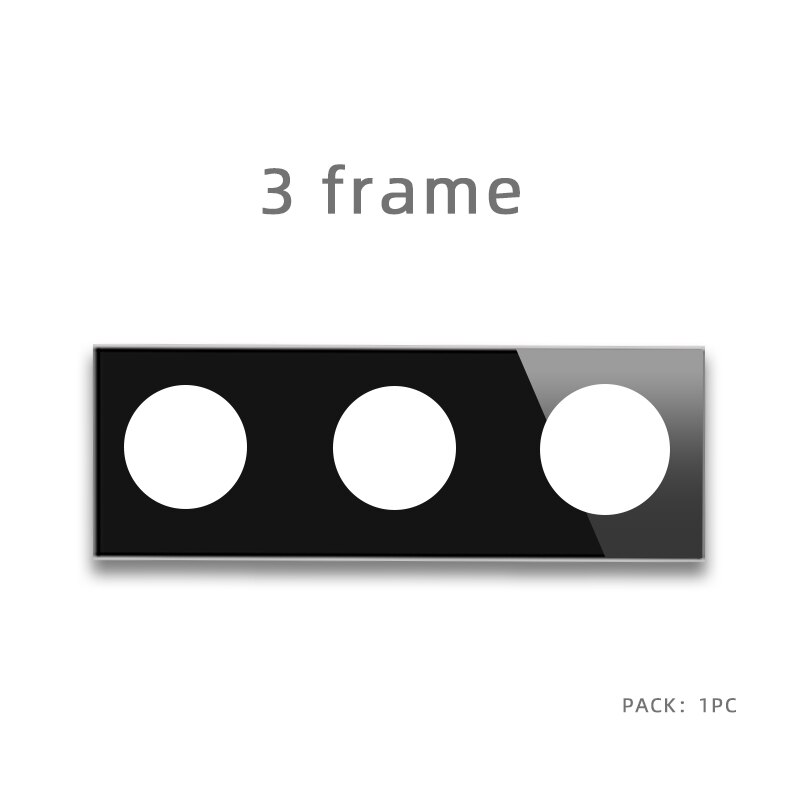 Atlectric Usb Wall Power Socket Black Crystal Glass Panel EU French Socket TV CAT6 HIMI Outlet Function Key DIY Free Combination: 3BL-B