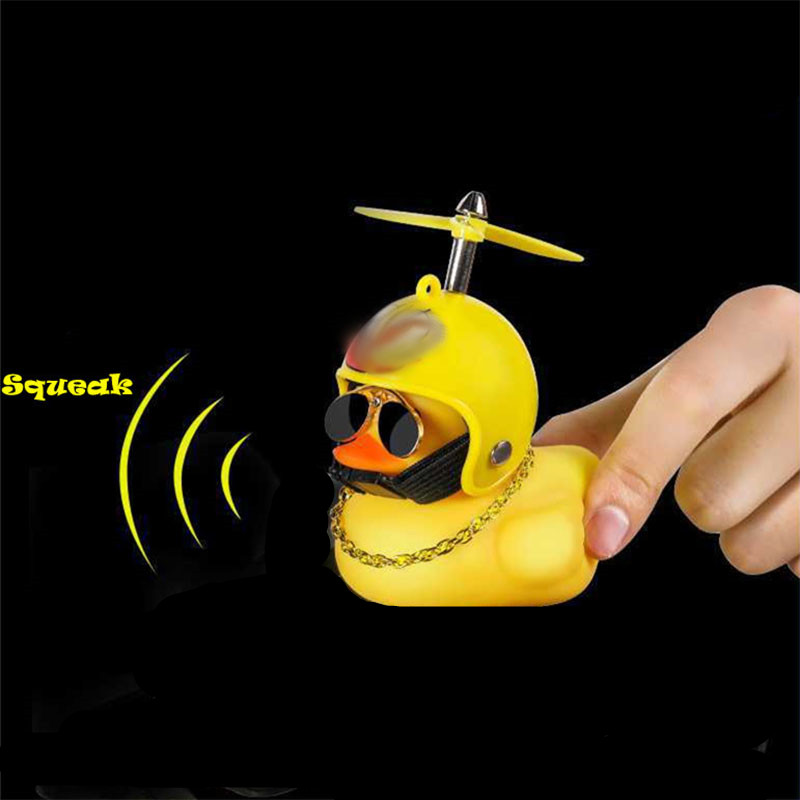 Pato de coche con casco, colgante de viento roto, pato amarillo pequeño, Motor de bicicleta de carretera, casco, accesorios de ciclismo sin luces