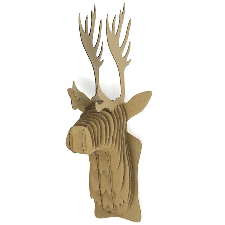 Corrugated paper wall hanging Animal Puzzle wall decoration retro wall Pendant arts and crafts diy kits for kids: Rhinoceros