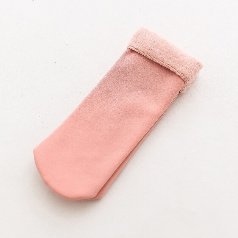 Inverno Caldo di Modo Ammucchiati Calzino Del Bambino Chridren Solido di Colore Della Caramella per Bambini da Neve Calzini E Calzettoni Aggiungere Velet Pavimento Caldo Calzino per Le Ragazze: 05