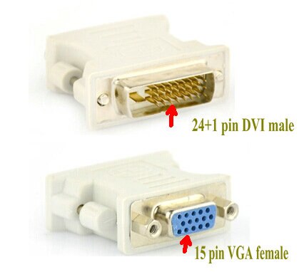 DVI-I 24+1 Pin of 24+5 Pin DVI to VGA Male to Female Video Converter Adapter for PC laptop DVI 2 VGA