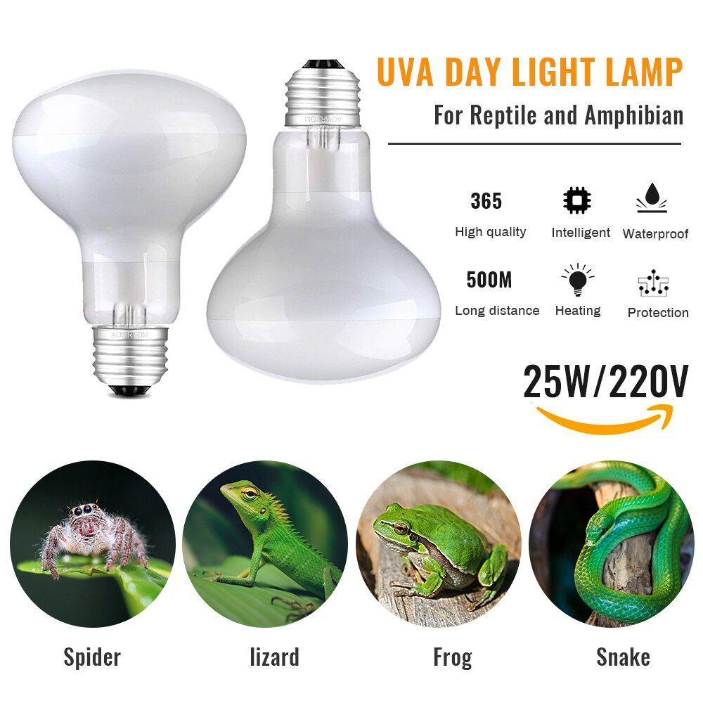 Basking Spot Heat Lamp Reptile Turtle Waterproof Heating Habitat Light Warmer 25/40/50/60/75/100W 220V UVA Light Bulbs #15: G226087A