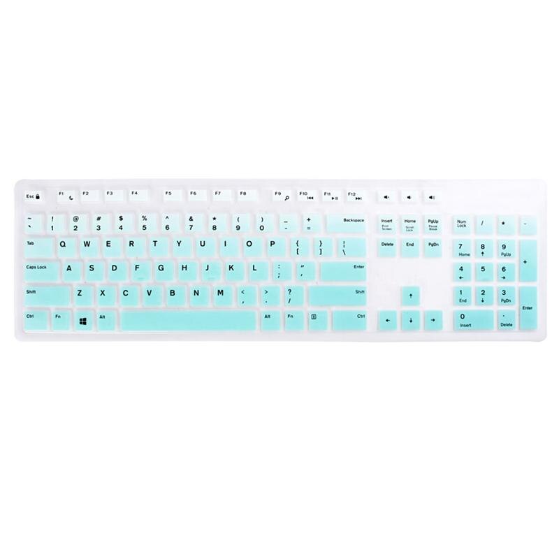 Hight Silicone Keyboard Protective Cover Keyboard Stickers Skin Cover Keycaps For Dell KB216 Wired Keyboard: Green