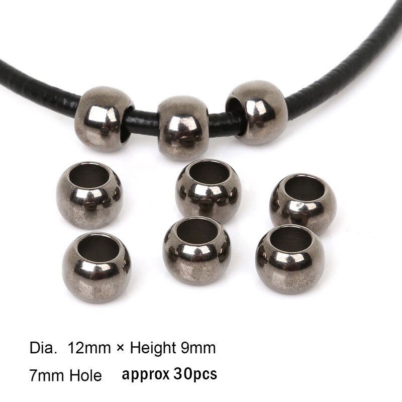 30-200 sztuk złota/rod/Gun metalowe plastikowe CCB Big Hole Spacer Looose koraliki do tworzenia biżuterii Dia 4mm,6mm,8mm,10mm,12mm: 12mm gun metal