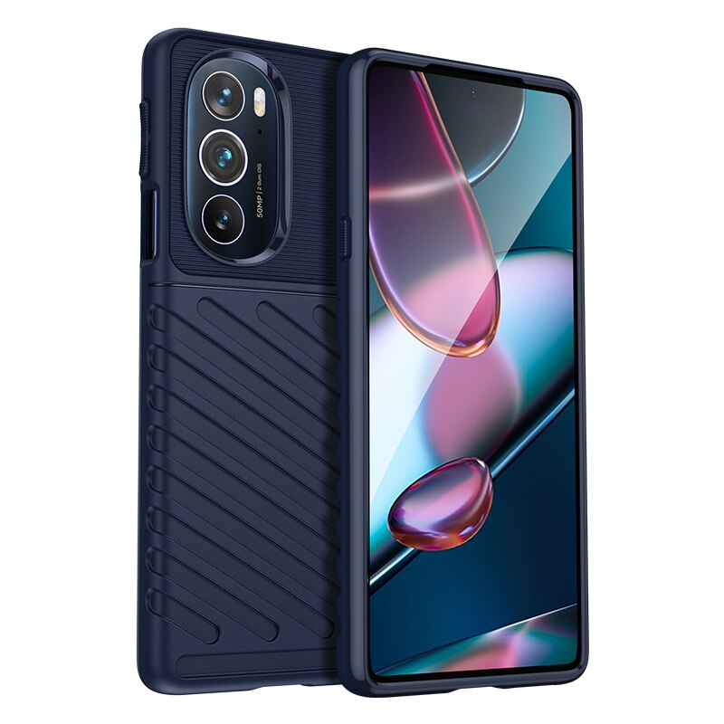 Für Motorola Rand 30 Profi fallen Silikon Rügestochen matt Gummi = fallen Moto Rand 30 Profi X30 X 20 Abdeckung für Motorola Rand 30 Profi fallen: Moto Kante Plus 2022 / Blau