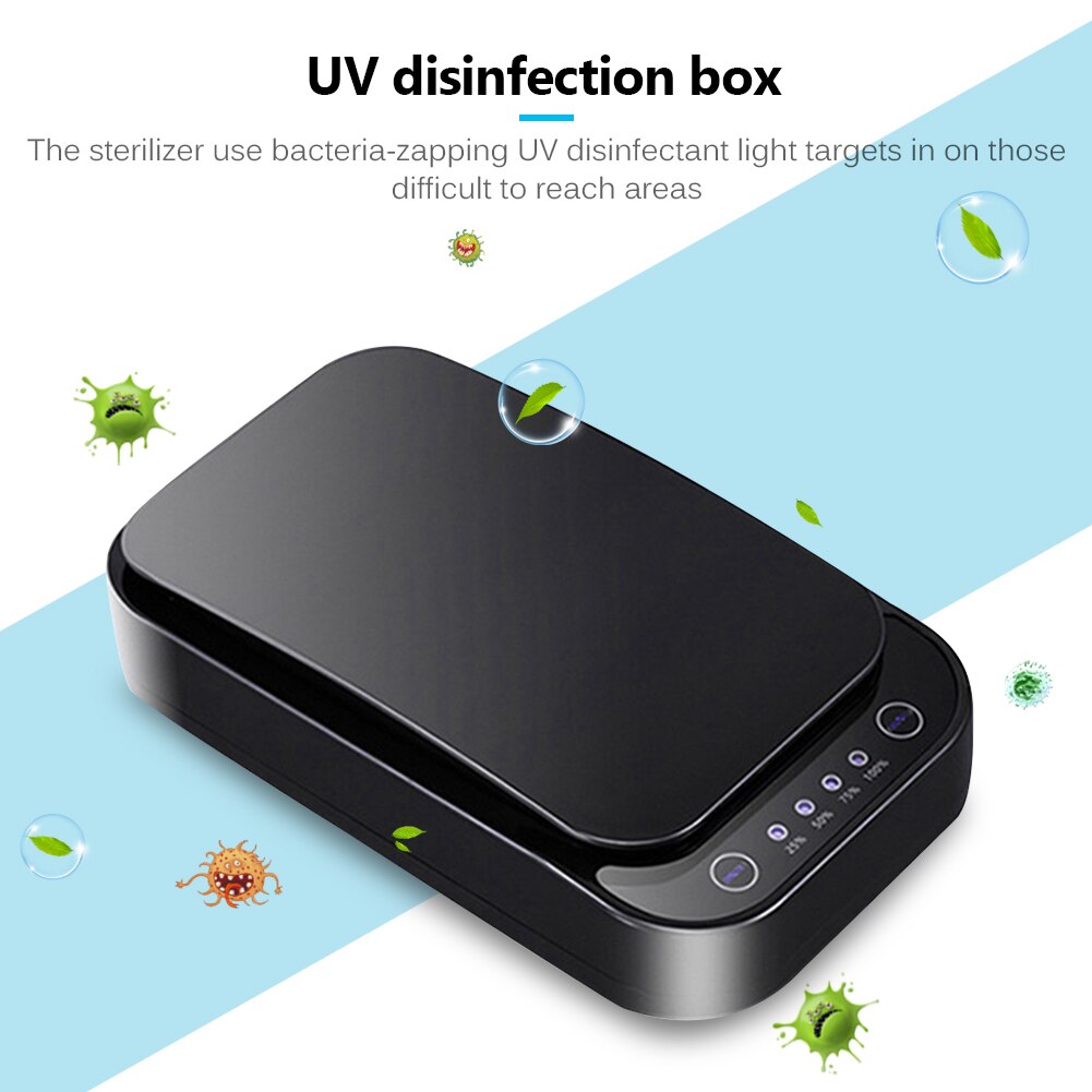 UV Disinfection Box Sanitizer Charger Prevent Flu For Mobile Phone Headphones Mask Sterilizer Kill 99.9% Viruses