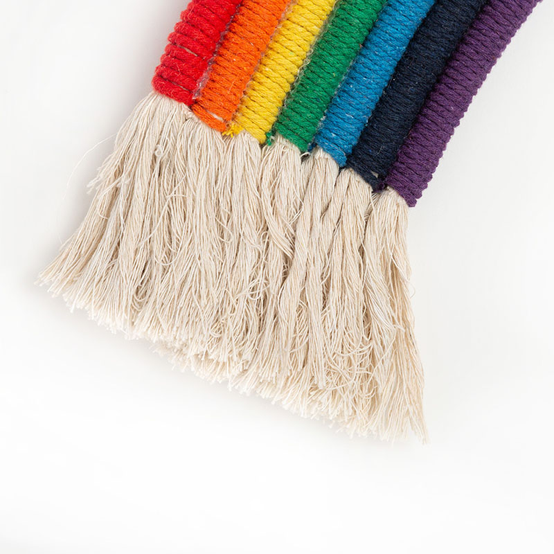 1pc macrame regnbue vægindretning til soveværelse børneværelse baby børneværelser farverigt gobelin farverigt reb vævet kvast væghængende legetøj