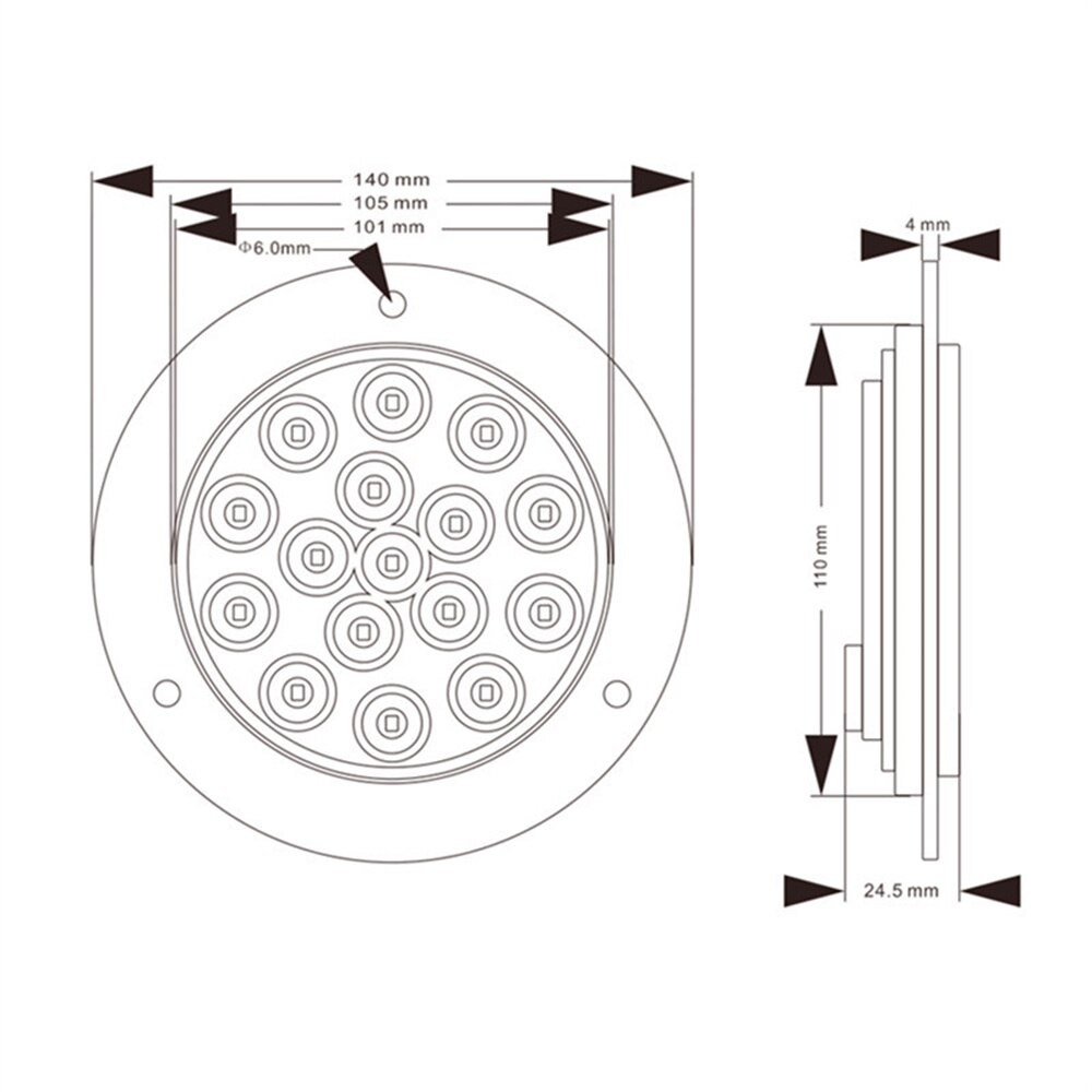1PCS Green 16LED Taillights Trailer Rear Lights Trailer LED Lights 24v Truck Tail Light LED Truck Rear Lights Tail Lamp