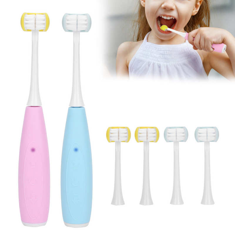 3 Sides Kid Electric Toothbrush 5 Gears Rechargeable Waterproof Oral Care Tool