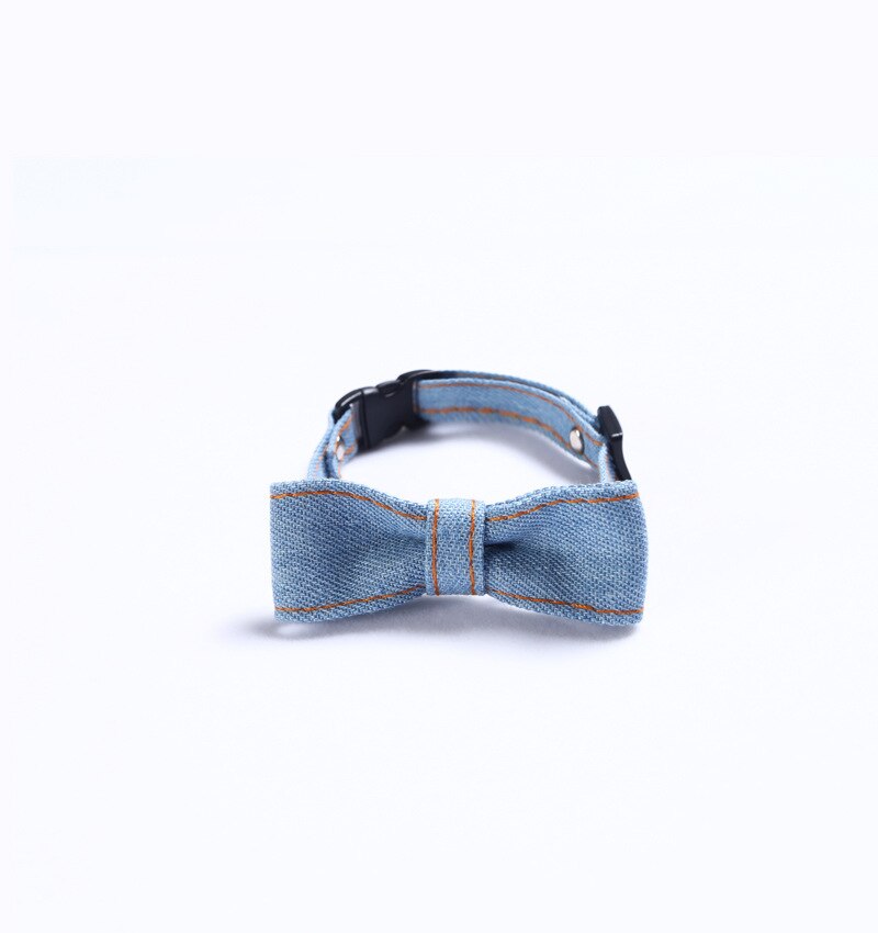 Collar ajustable para mascotas, pajarita para gato y perro, accesorios para vestido de vacaciones, vaquera: 4
