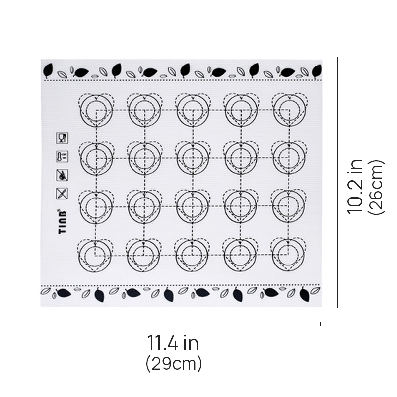 Herbruikbare Siliconen Bakken Mat Vel Voor Oven Hittebestendige Macaron/Gebak/Cookie Making Pad Vel Anti-aanbak Rolling Deeg matten: 29x26cm-black