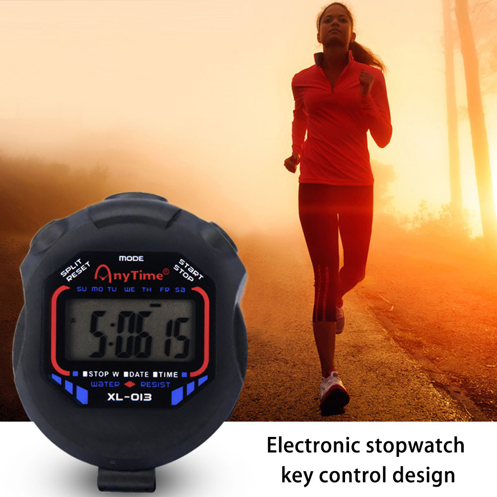 Cronómetro electrónico multifunción Cronómetro deportivo Temporizador Pantalla LCD Cronómetro de mano para entrenadores físicos y árbitros