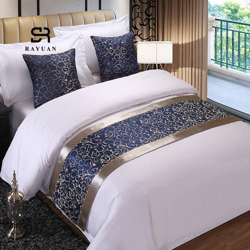 Rayuan polyester marineblå blomsterblabket sengetæppe dobbeltlags sengeløber sengetøj enkelt dronning konge seng dække håndklæde beskytter
