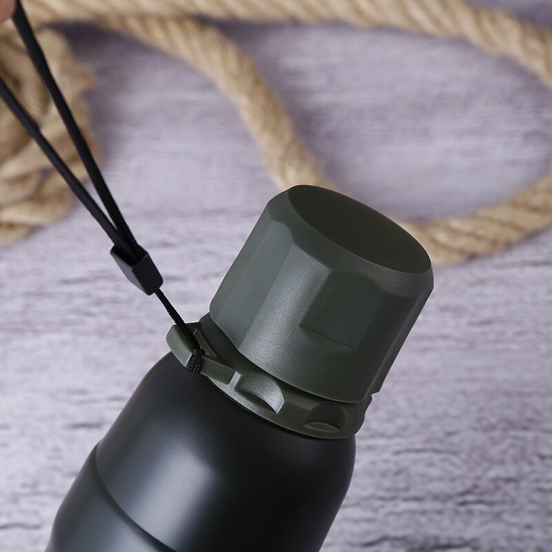 Termo de 500ml para hombres del ejército, botella de Taza Termo aislada de acero inoxidable para té agua café Sport Swig, Taza de Viaje portátil para exteriores