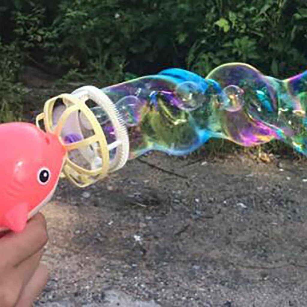 Kinderen Speelgoed Dolfijn Bubble Machine Automatische Zomer Cartoon Muziek Licht 2 Flessen Bubble Water Zomer Fun Outdoor Water Speelgoed